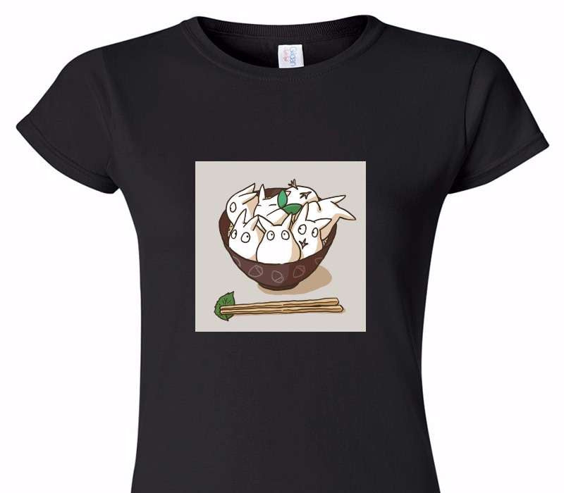 Custom Womens Soft Style 100% Cotton Black T-Shirt