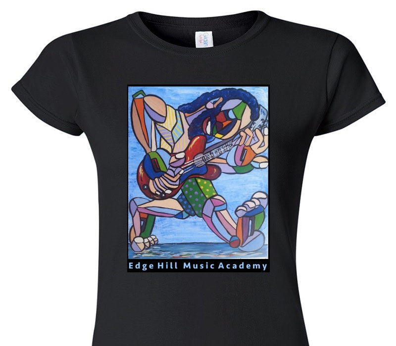 Custom Womens Soft Style 100% Cotton Black T-Shirt