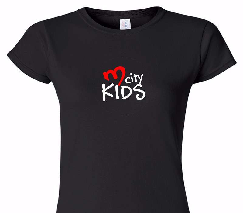 Custom Womens Soft Style 100% Cotton Black T-Shirt