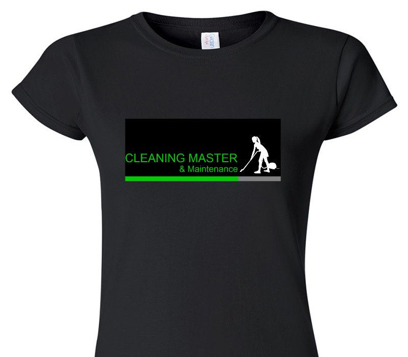 Custom Womens Soft Style 100% Cotton Black T-Shirt