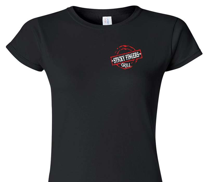 Custom Womens Soft Style 100% Cotton Black T-Shirt