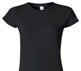 Custom Womens Soft Style 100% Cotton Black T-Shirt