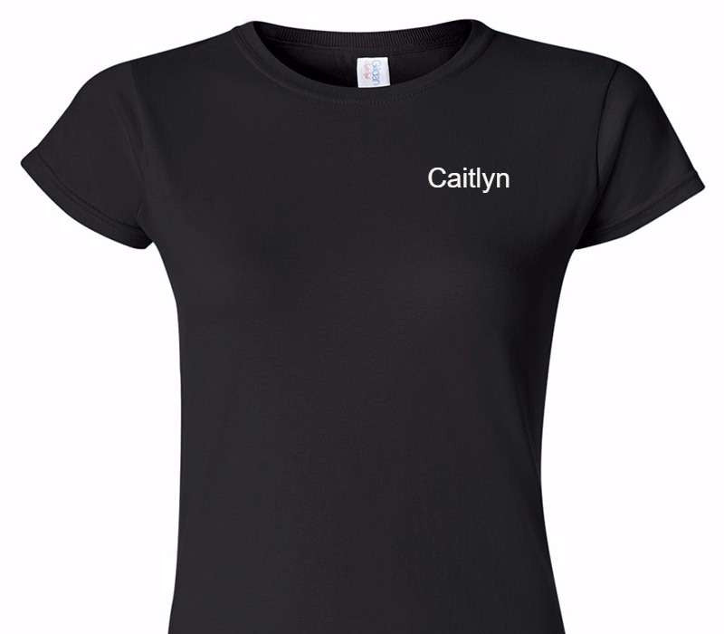 Custom Womens Soft Style 100% Cotton Black T-Shirt