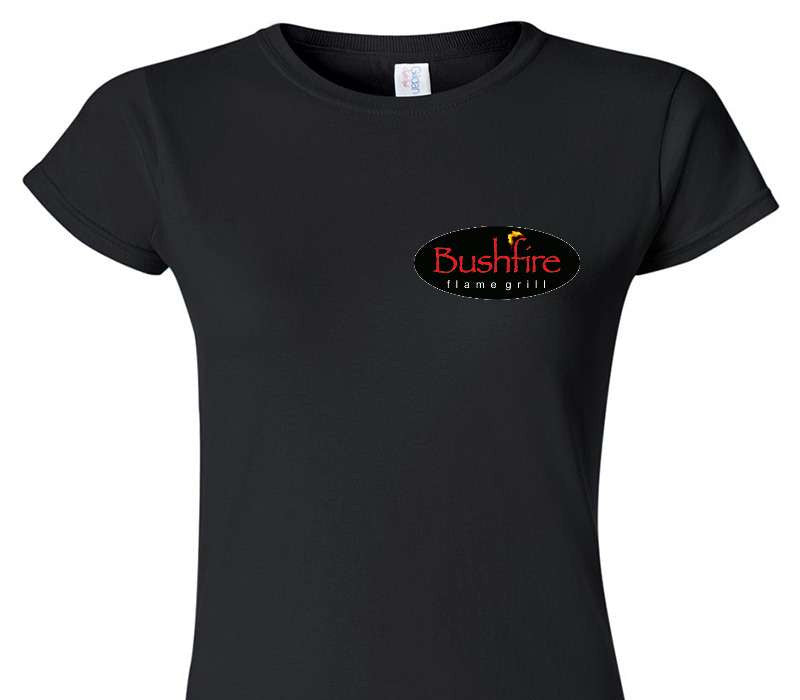 Custom Womens Soft Style 100% Cotton Black T-Shirt