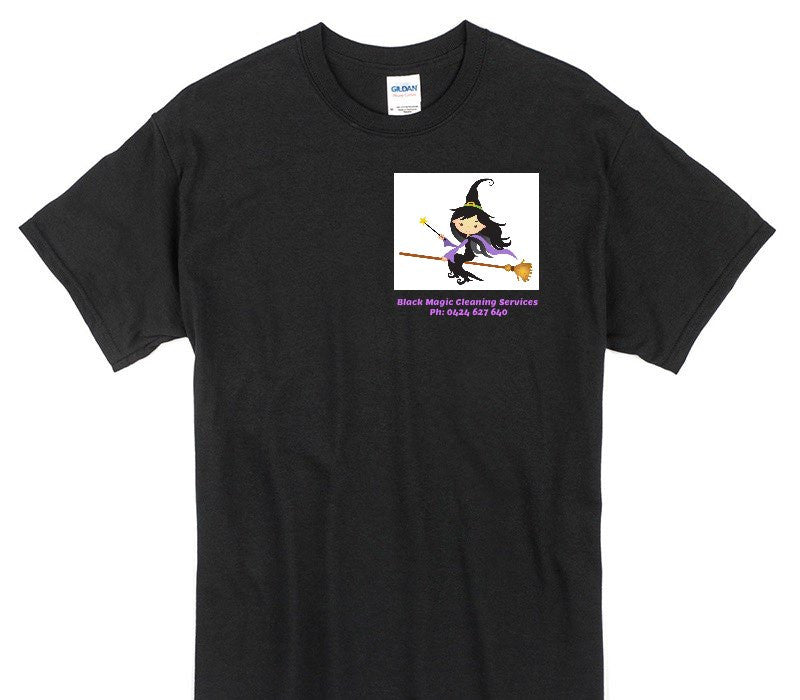 Custom Gildan 100% Cotton Black T-Shirt