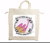 Custom Drawstring Tote Bag Cotton Calico