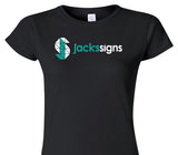 Custom Womens Soft Style 100% Cotton Black T-Shirt