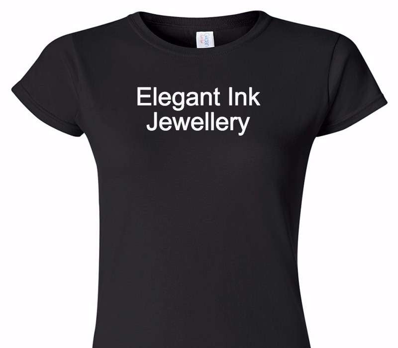 Custom Womens Soft Style 100% Cotton Black T-Shirt