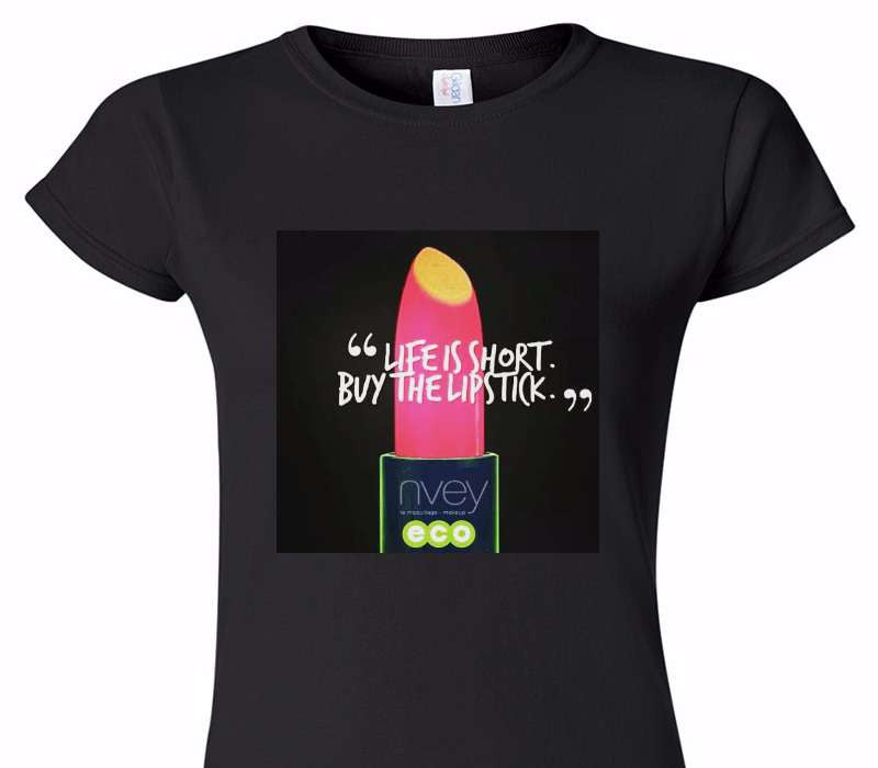 Custom Womens Soft Style 100% Cotton Black T-Shirt
