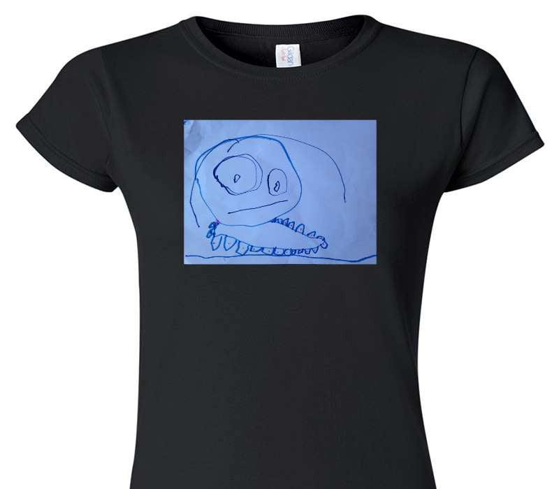 Custom Womens Soft Style 100% Cotton Black T-Shirt