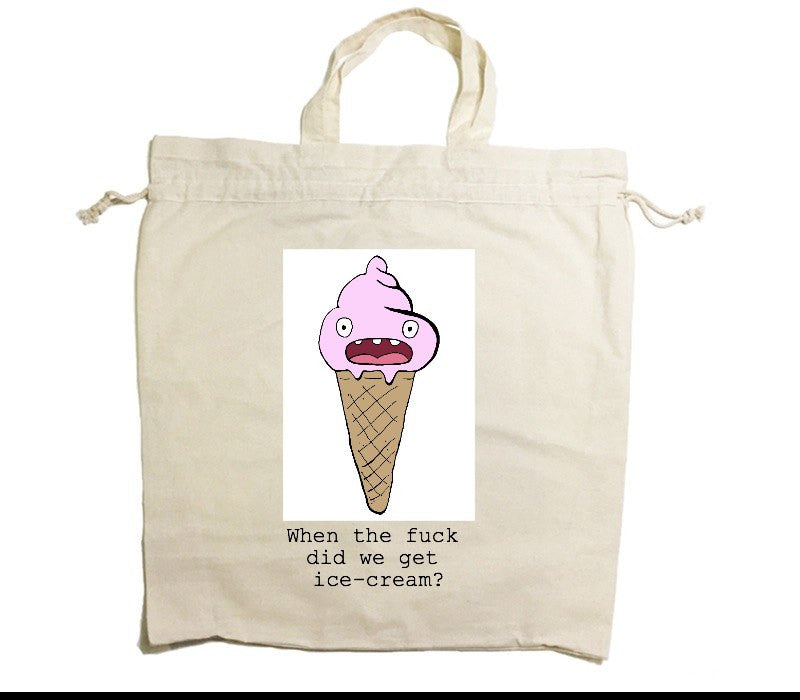 Custom Drawstring Tote Bag Cotton Calico