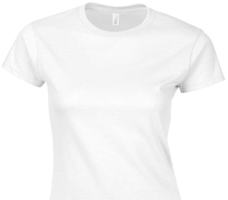 Custom Womens Soft Style 100% Cotton White T-Shirt