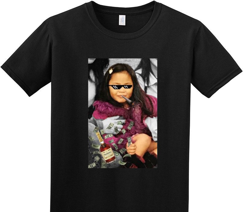 Custom Adult Soft Style 100% Cotton Black T-Shirt