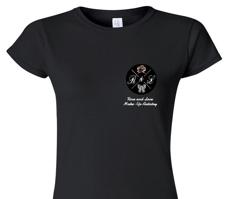 Custom Womens Soft Style 100% Cotton Black T-Shirt