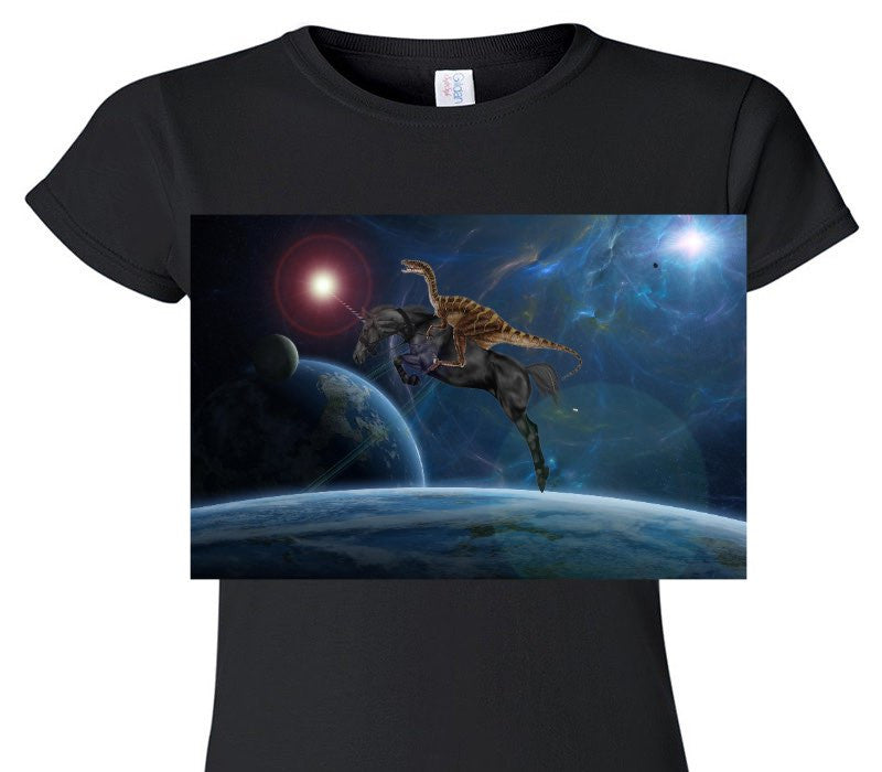 Custom Womens Soft Style 100% Cotton Black T-Shirt