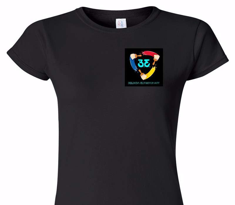 Custom Womens Soft Style 100% Cotton Black T-Shirt