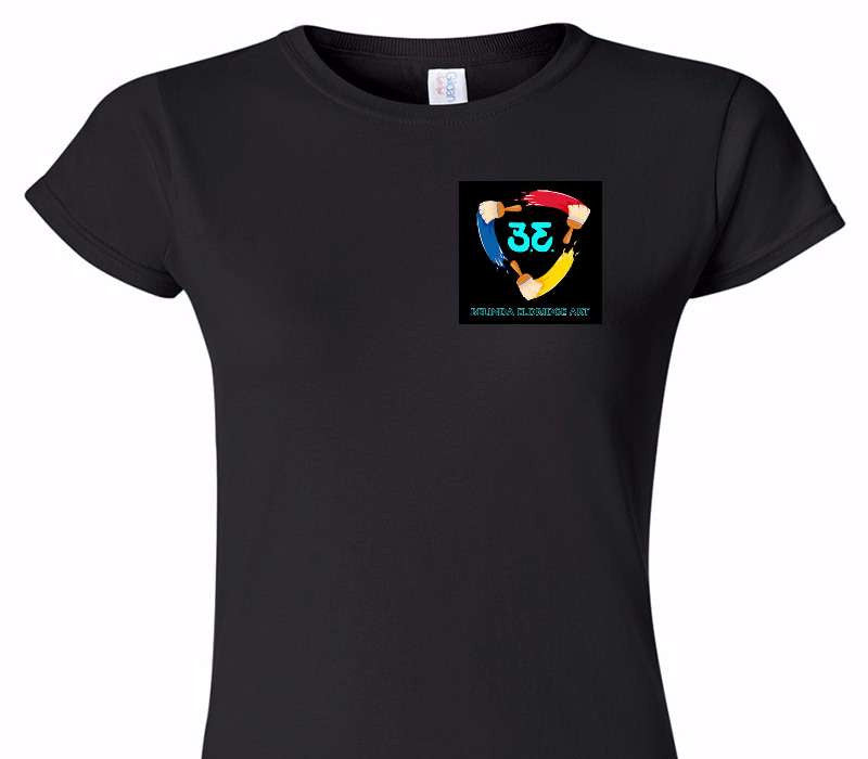 Custom Womens Soft Style 100% Cotton Black T-Shirt