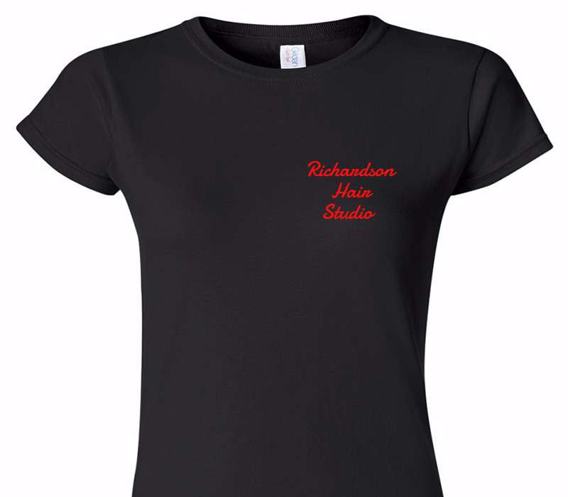 Custom Womens Soft Style 100% Cotton Black T-Shirt