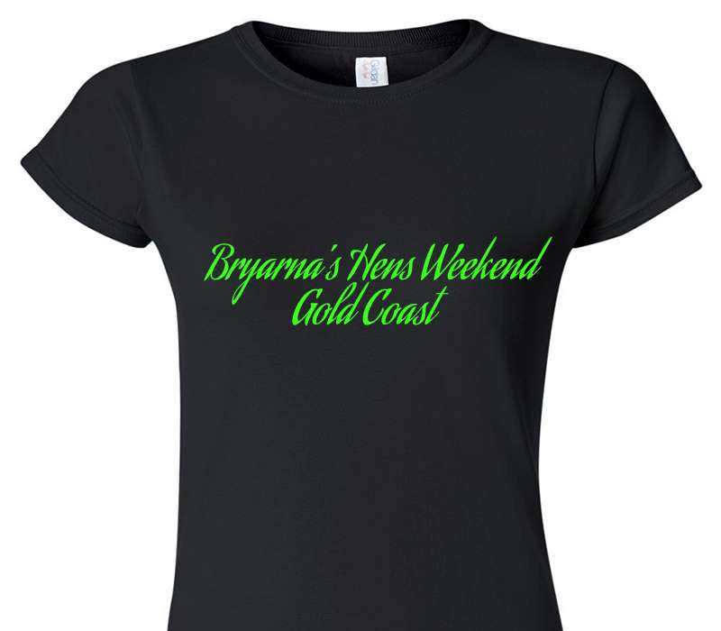 Custom Womens Soft Style 100% Cotton Black T-Shirt