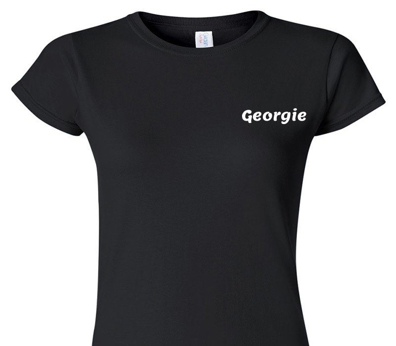 Custom Womens Soft Style 100% Cotton Black T-Shirt