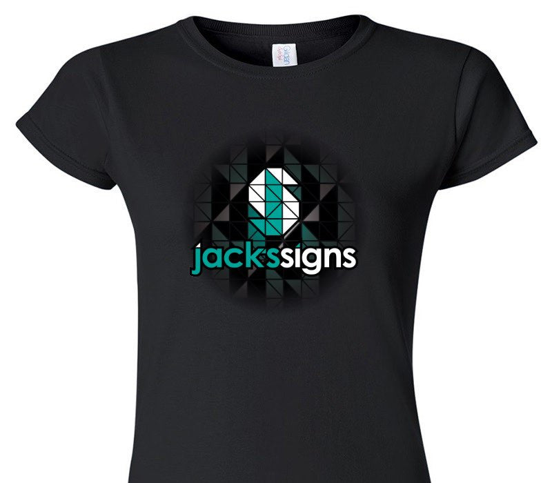 Custom Womens Soft Style 100% Cotton Black T-Shirt