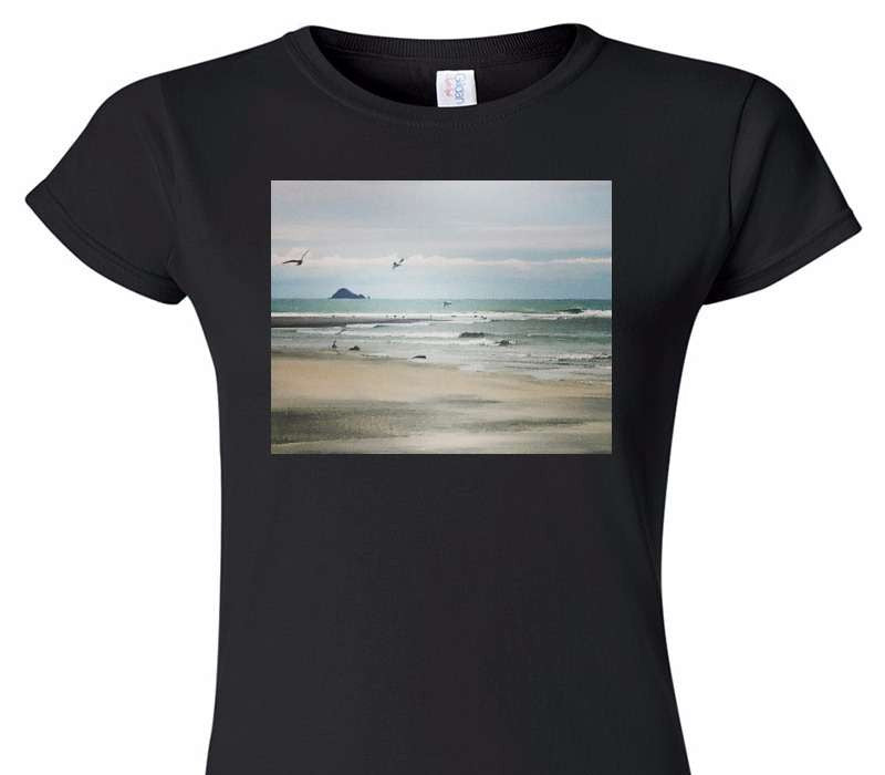 Custom Womens Soft Style 100% Cotton Black T-Shirt