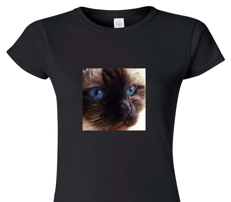 Custom Womens Soft Style 100% Cotton Black T-Shirt