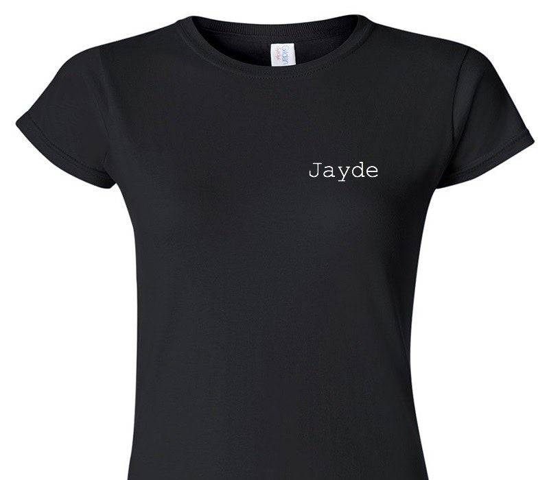 Custom Womens Soft Style 100% Cotton Black T-Shirt