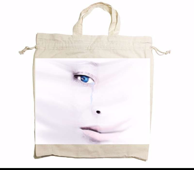 Custom Drawstring Tote Bag Cotton Calico