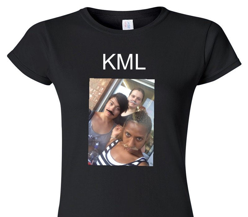 Custom Womens Soft Style 100% Cotton Black T-Shirt
