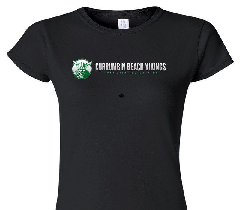 Custom Womens Soft Style 100% Cotton Black T-Shirt