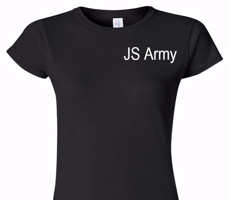 Custom Womens Soft Style 100% Cotton Black T-Shirt