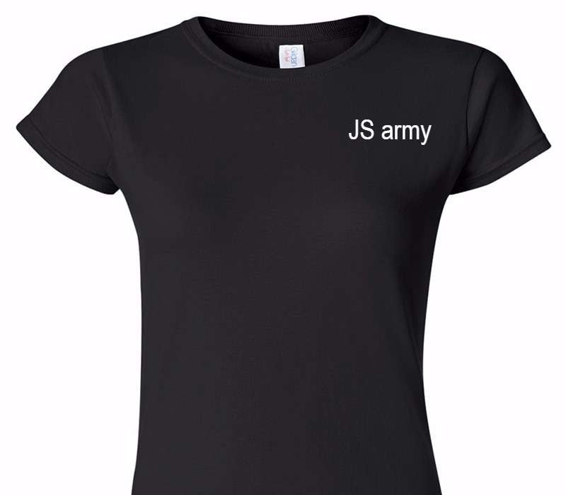 Custom Womens Soft Style 100% Cotton Black T-Shirt