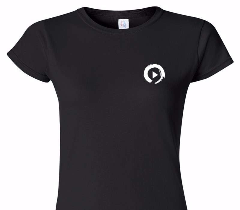 Custom Womens Soft Style 100% Cotton Black T-Shirt