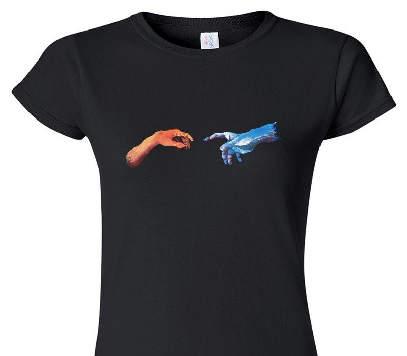 Custom Womens Soft Style 100% Cotton Black T-Shirt