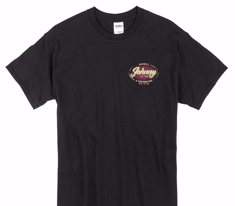 Custom Gildan 100% Cotton Black T-Shirt