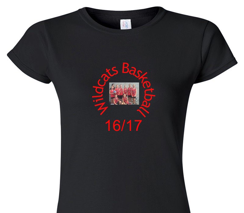 Custom Womens Soft Style 100% Cotton Black T-Shirt