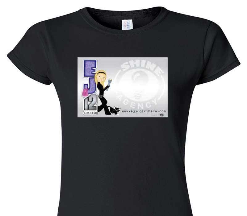 Custom Womens Soft Style 100% Cotton Black T-Shirt