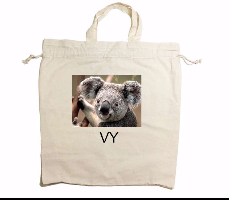 Custom Drawstring Tote Bag Cotton Calico
