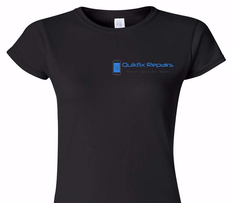 Custom Womens Soft Style 100% Cotton Black T-Shirt