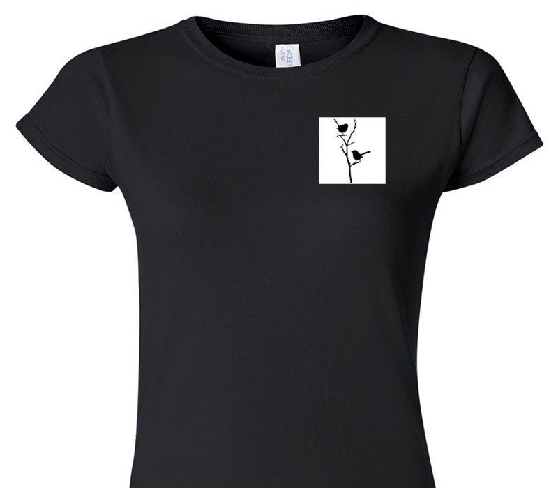 Custom Womens Soft Style 100% Cotton Black T-Shirt
