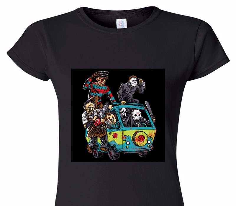 Custom Womens Soft Style 100% Cotton Black T-Shirt
