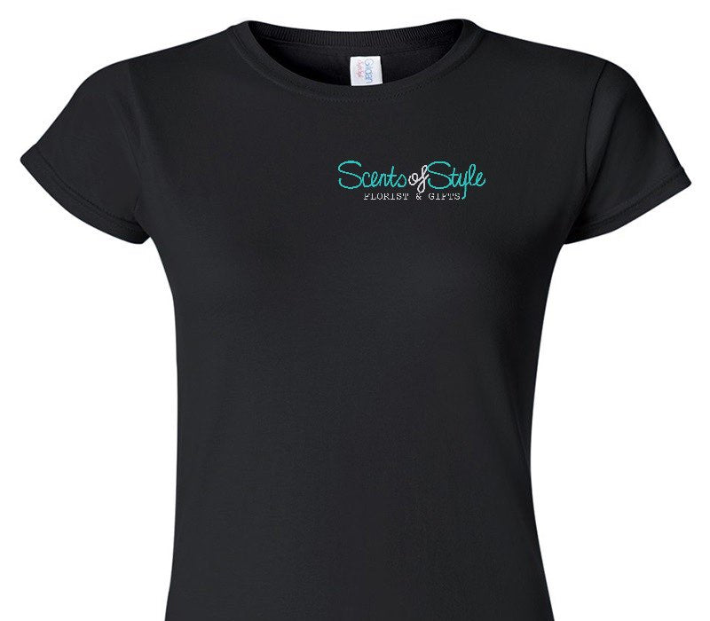 Custom Womens Soft Style 100% Cotton Black T-Shirt