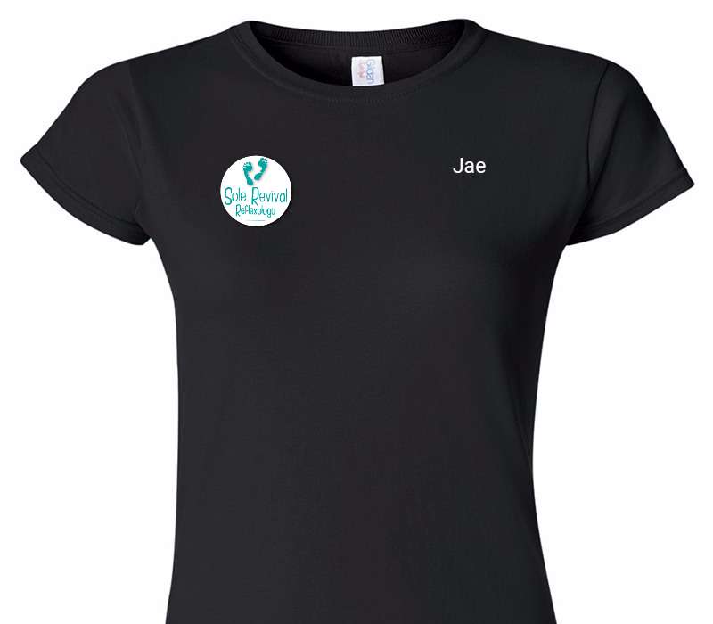 Custom Womens Soft Style 100% Cotton Black T-Shirt