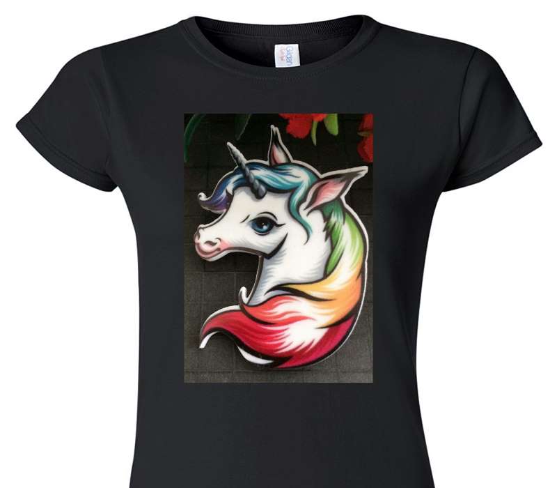 Custom Womens Soft Style 100% Cotton Black T-Shirt