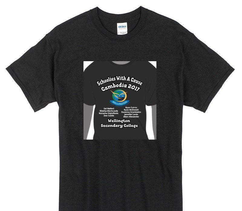 Custom Gildan 100% Cotton Black T-Shirt