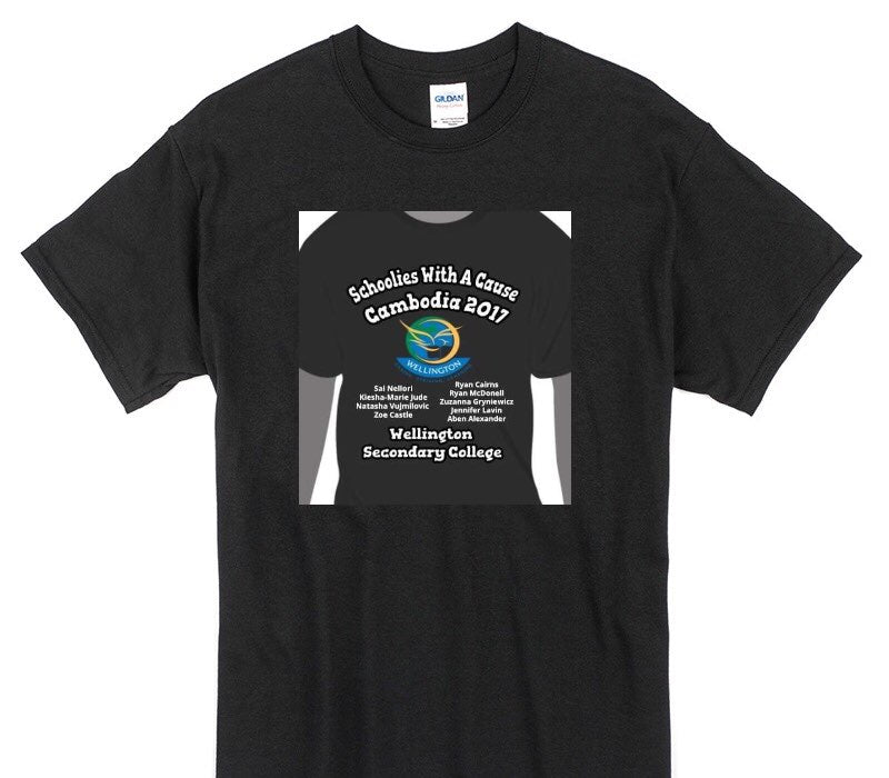 Custom Gildan 100% Cotton Black T-Shirt