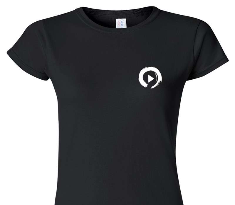 Custom Womens Soft Style 100% Cotton Black T-Shirt