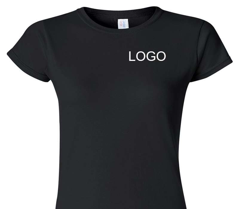 Custom Womens Soft Style 100% Cotton Black T-Shirt