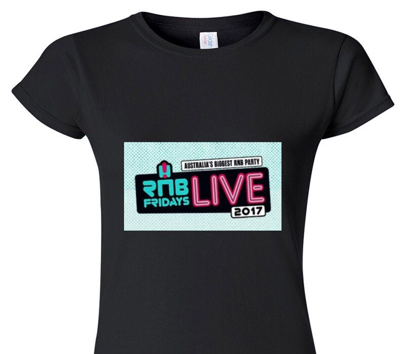 Custom Womens Soft Style 100% Cotton Black T-Shirt